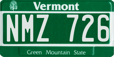 VT license plate NMZ726