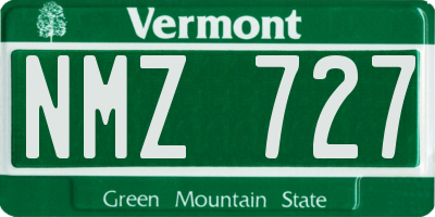VT license plate NMZ727