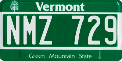 VT license plate NMZ729