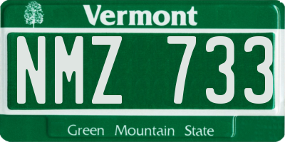VT license plate NMZ733