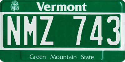VT license plate NMZ743