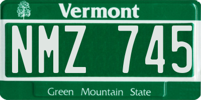 VT license plate NMZ745