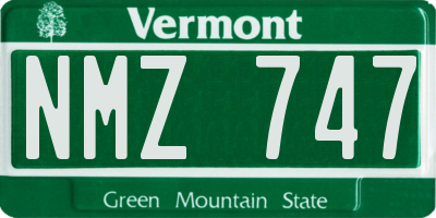 VT license plate NMZ747