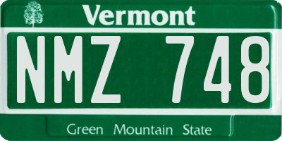 VT license plate NMZ748