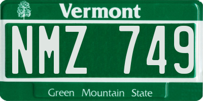 VT license plate NMZ749