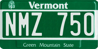 VT license plate NMZ750