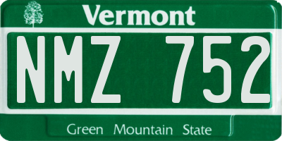 VT license plate NMZ752