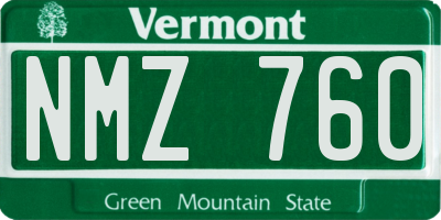 VT license plate NMZ760