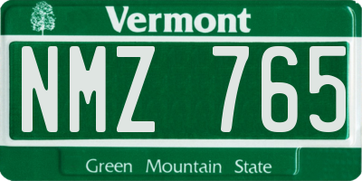 VT license plate NMZ765