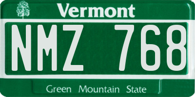 VT license plate NMZ768