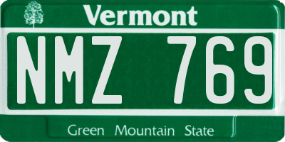 VT license plate NMZ769