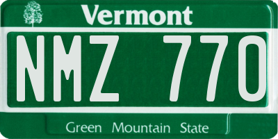 VT license plate NMZ770