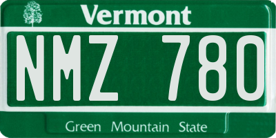 VT license plate NMZ780