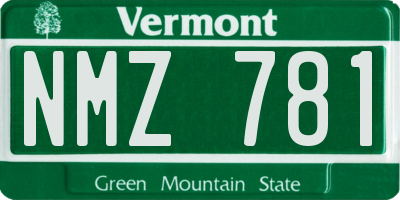 VT license plate NMZ781