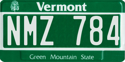 VT license plate NMZ784