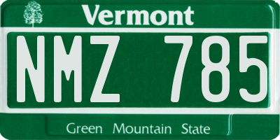 VT license plate NMZ785