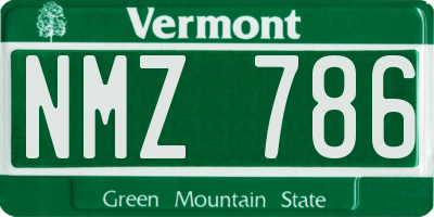 VT license plate NMZ786