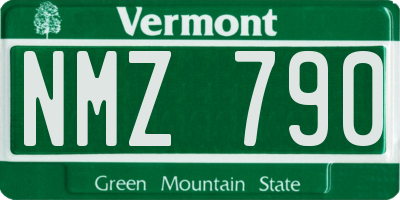 VT license plate NMZ790