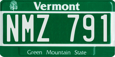 VT license plate NMZ791
