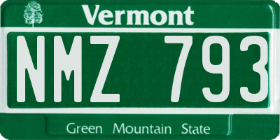 VT license plate NMZ793