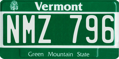 VT license plate NMZ796