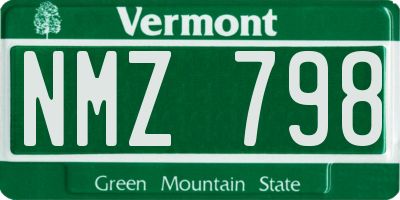 VT license plate NMZ798