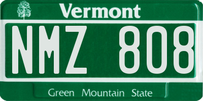 VT license plate NMZ808