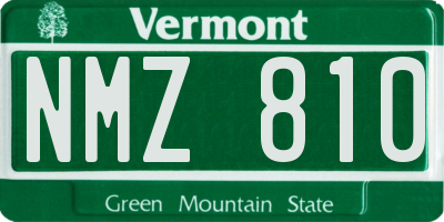 VT license plate NMZ810