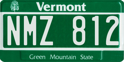VT license plate NMZ812