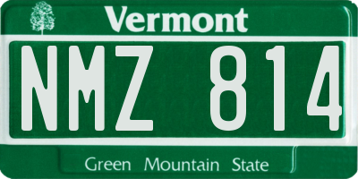 VT license plate NMZ814