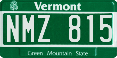 VT license plate NMZ815