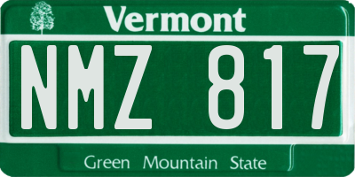 VT license plate NMZ817
