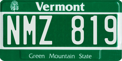 VT license plate NMZ819