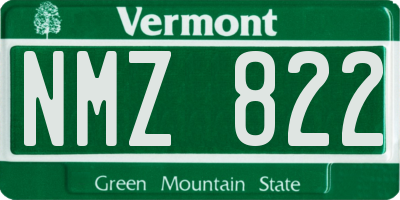 VT license plate NMZ822