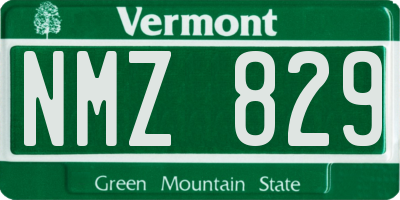 VT license plate NMZ829