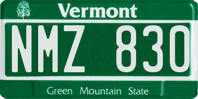 VT license plate NMZ830