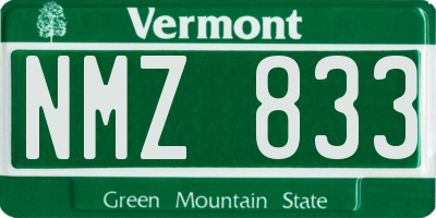 VT license plate NMZ833