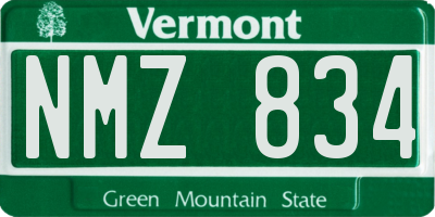 VT license plate NMZ834