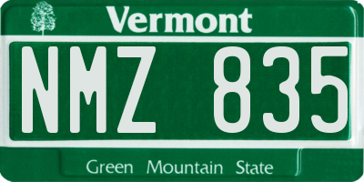 VT license plate NMZ835