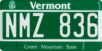 VT license plate NMZ836