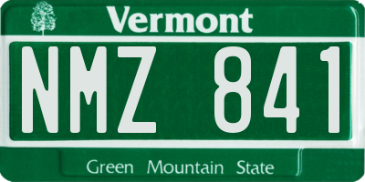 VT license plate NMZ841