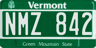 VT license plate NMZ842