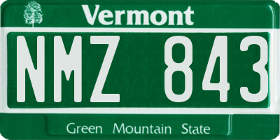 VT license plate NMZ843