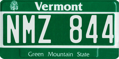 VT license plate NMZ844