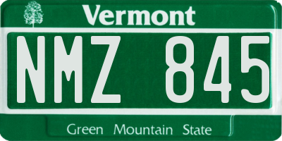 VT license plate NMZ845