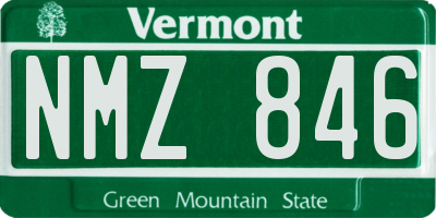 VT license plate NMZ846