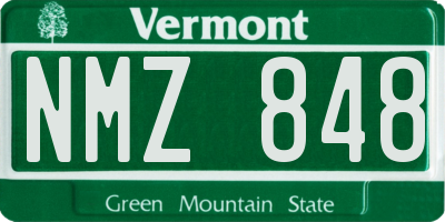 VT license plate NMZ848