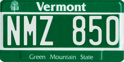 VT license plate NMZ850