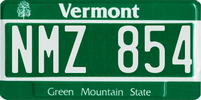 VT license plate NMZ854