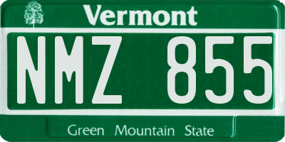 VT license plate NMZ855